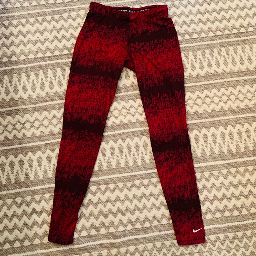 Nike pro combat therma fit legging tights red